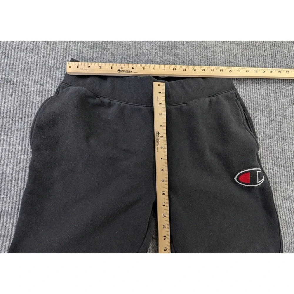 Champion Jogger Sweatpants Mens L Black Fleece Lined Drawstring Pockets‎ Active